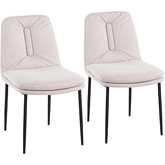 Smith Dining Chair in Cream Fabric & Black Steel (Set of 2)